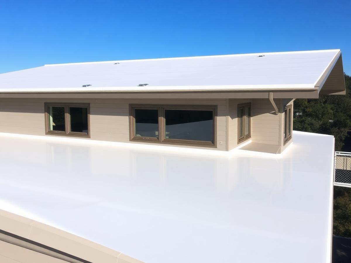 TPO flat roof membrane on a residential addition